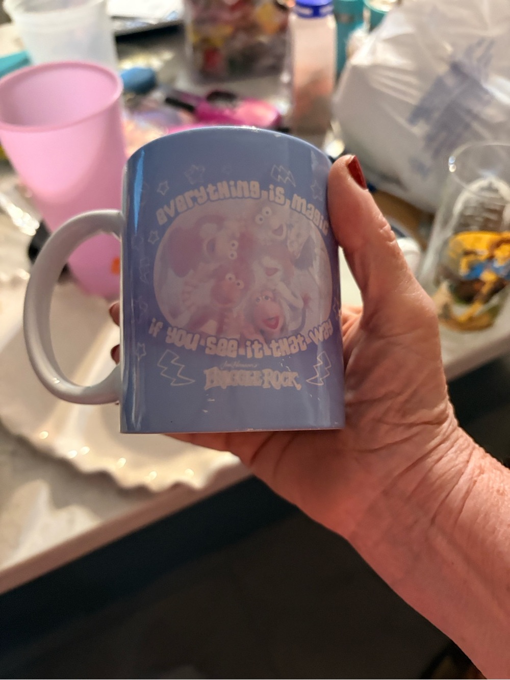 Blue Character Print Ceramic Mug - Brand fragglerock